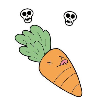 Basit bir çizgi film ölü havuç.