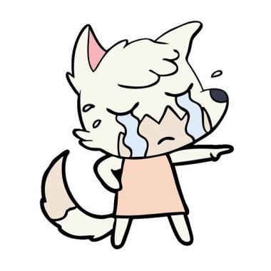 Basit bir döngülü ağlayan tilki çizgi filmi.