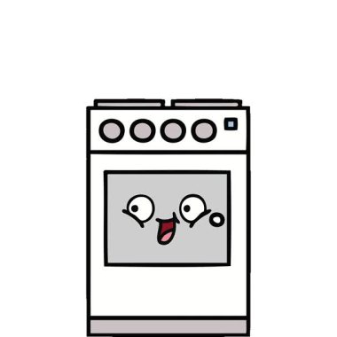 Mutfak fırınının basit bir çizgi filmi.