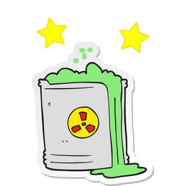 Radyoaktif atık çizgi filminin basit bir döngü canlandırmalı yapıştırması