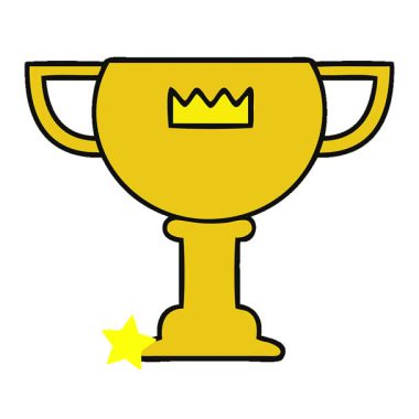 Basit bir döngü animasyonu. Altın bir fincanın sevimli çizgi filmi.