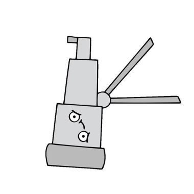 Basit bir teleskop karikatürü.