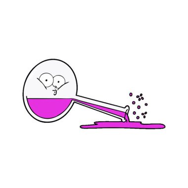 Basit bir çizgi film animasyonu kimyasalları döktü.