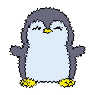 Küçük sevimli bir penguenin basit bir çizgi filmi.