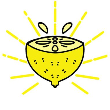 Basit bir döngü hareketli el çizimi karikatür limon