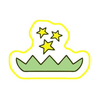 Sihirli bir nilüfer çiçeğinin basit bir çizgi filmi.