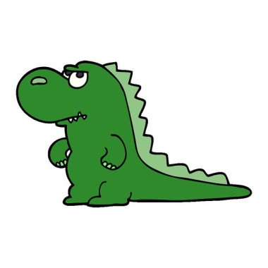 Basit bir çizgi film çizgi filmi karalaması dinozoru sinirlendirdi.