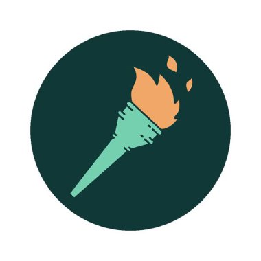 Yanan bir meşalenin basit bir ikonik dövme görüntüsü