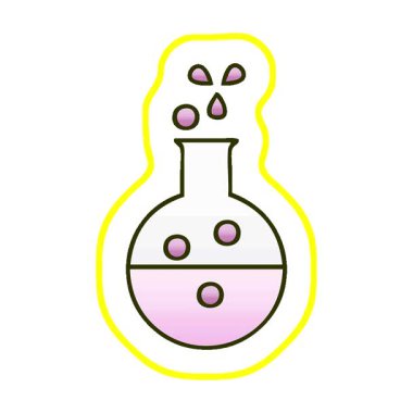 Basit bir döngü çizimi, bir kimya tüpünün gölgeli karikatürü.