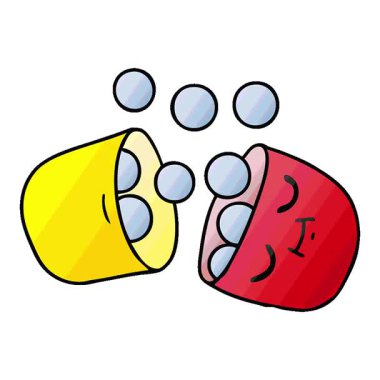 Gülümseyen bir hapın gradyan çizimi için basit bir döngü animasyonu