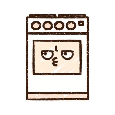 Basit bir döngü canlandırmalı fırın tebeşiri çizimi