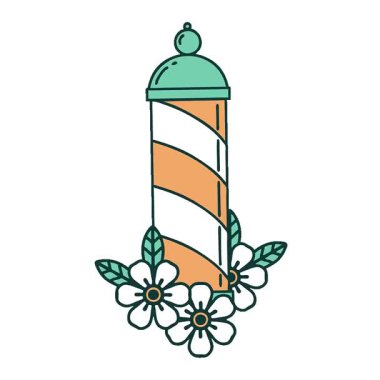 Berber direğinin basit bir ikonik dövme görüntüsü.