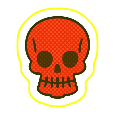 Basit bir döngü çizgi roman tarzı tuhaf bir kafatası.