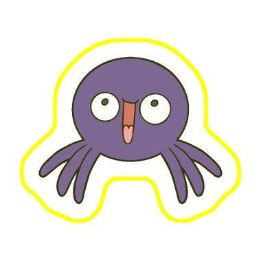 Basit bir döngülü mutlu çizgi film örümceği.