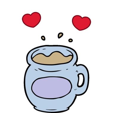 Basit bir çizgi film fincanı kahve.