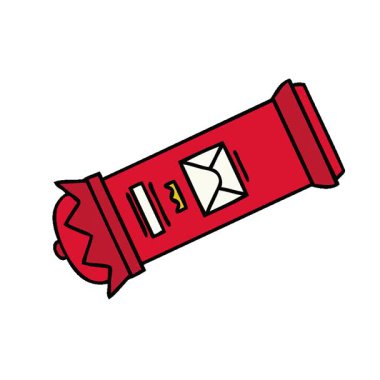 Basit bir ingiliz posta kutusu çizgi filmi.