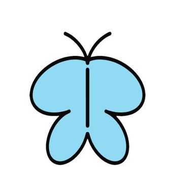 Basit bir döngü animasyonu basit sevimli bir kelebek