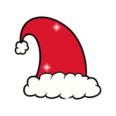 Basit bir çizgi film çizgi filmi Noel şapkası.