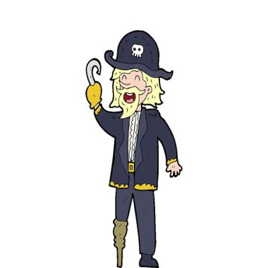 Basit bir çizgi film korsan kaptanı.