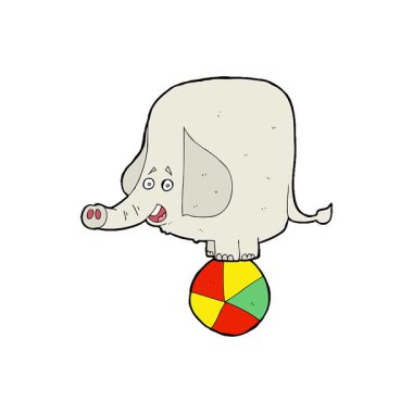 Basit bir çizgi film sirk fili.