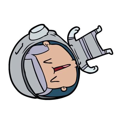 Basit bir döngülü çizgi film astronotu.