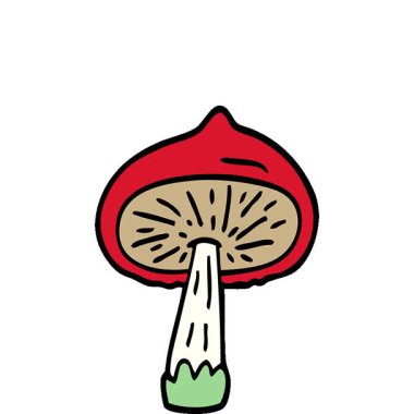 Basit bir döngülü çizgi film karalama mantarı.