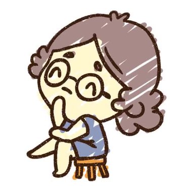 Basit bir Oturan Kadın Tebeşiri Çizimi