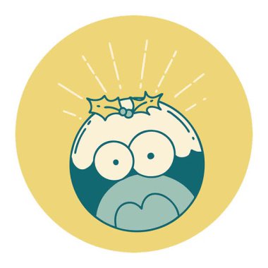 Dövme stili basit bir döngü canlandırması Noel pudingini şok etti.