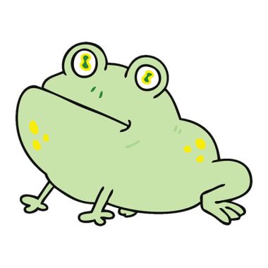 Basit bir çizgi film karakteri kurbağası çizimi.