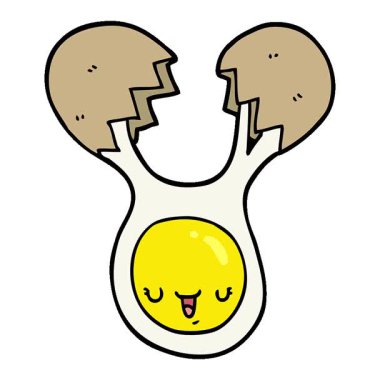 Basit bir çizgi film çizgi filmi yumurtayı çatlattı.