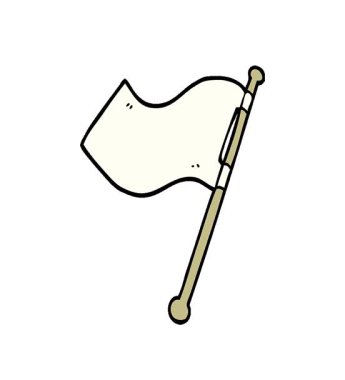 Basit bir çizgi film animasyonu. Beyaz bayrak sallıyor.