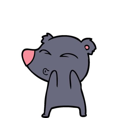 Basit bir döngülü çizgi film ıslık çalan ayısı