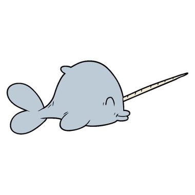 Basit bir çizgi film animasyon deniz gergedanı.