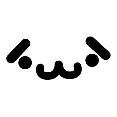 Basit, sevimli, utangaç bir hayvan yüzü simgesi.