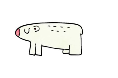 Basit bir çizgi film çizgi filmi karalama kutup ayısı.