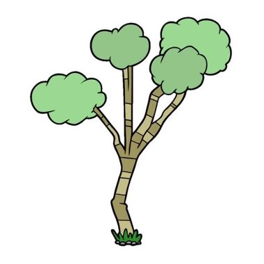Basit bir çizgi film animasyonu seyrek ağaç