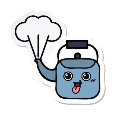 Tatlı, dumanı tüten bir çizgi filmin basit bir canlandırma çıkartması.