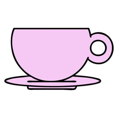 Bir kahve ya da çay bardağının basit bir çizgi filmi.