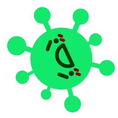 Basit bir döngü animasyonu mutsuz bir şok virüsü.