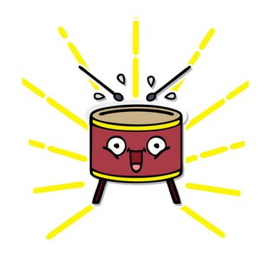 Tatlı bir davulun basit bir döngü hareketli, sıkıntılı çıkartması.