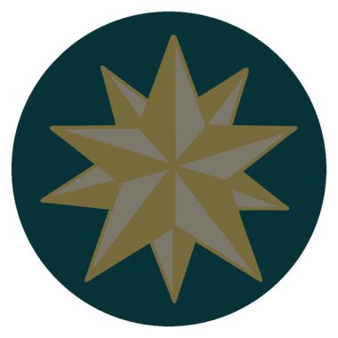 Bir yıldızın basit bir döngü ikonik dövme görüntüsü