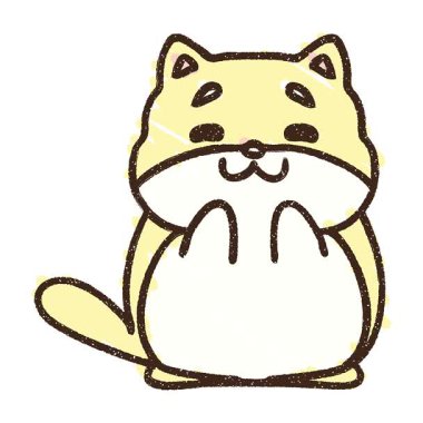 Basit bir döngülü Sevimli Köpek Tebeşiri Çizimi