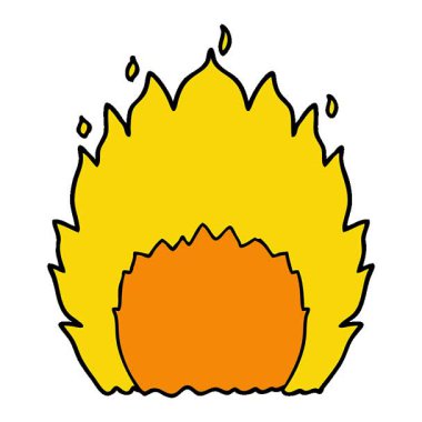 Basit bir çizgi film yangını.