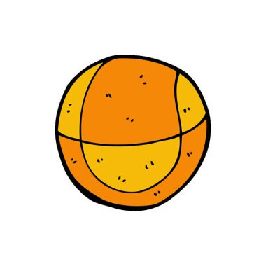 Basit bir döngü çizgi film basketbol topu.