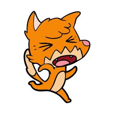 Basit bir döngülü kızgın çizgi film tilkisi koşuyor.