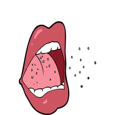 Basit bir döngü çizgi filmi hapşıran ağız.