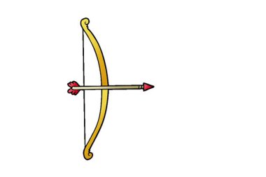 Basit bir döngü çizgi film yayı ve oku.