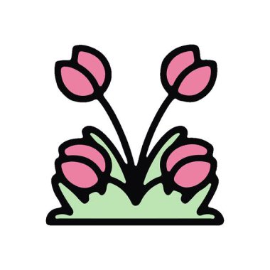 Basit bir ilmek animasyonu basit bir lale çiçeği tasarımı