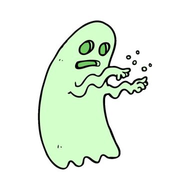 Basit bir çizgi film animasyonu hayalet.