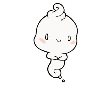 Basit bir döngülü sevimli çizgi film hayaleti.